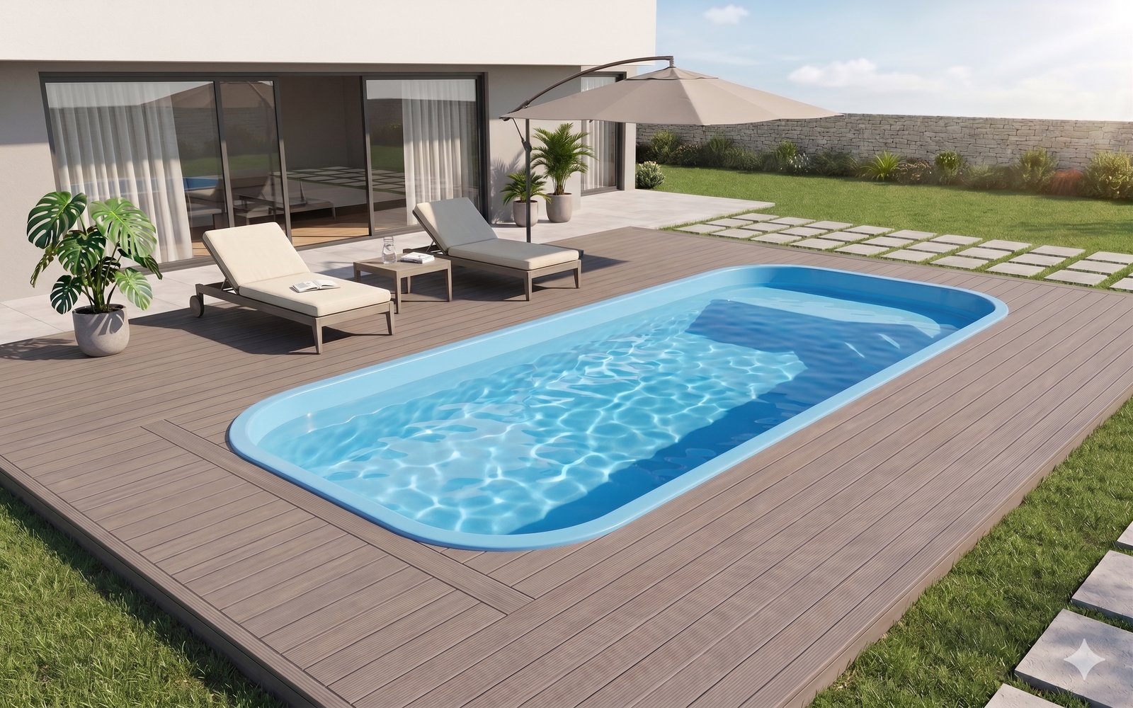 Linha Retangular - Piscina instalada