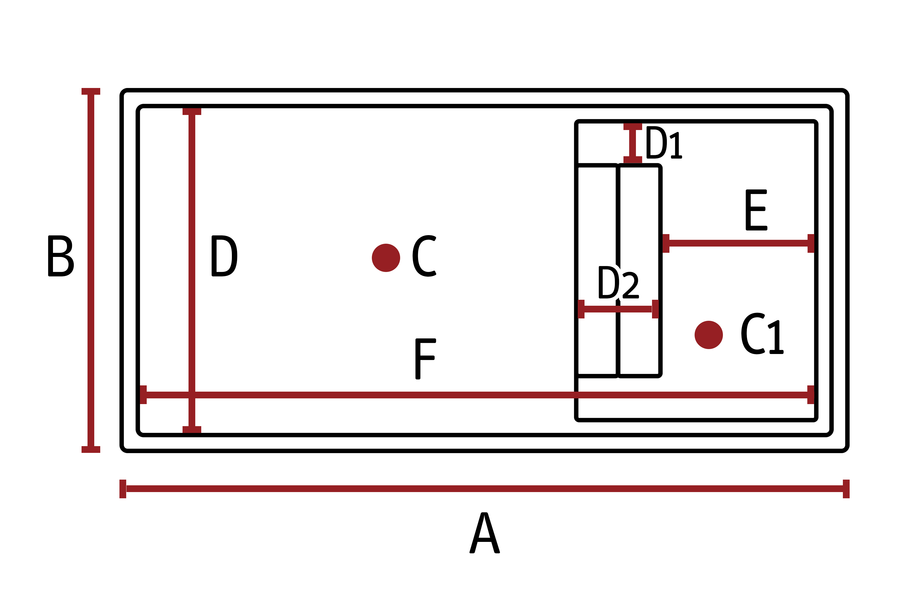Esquema técnico das medidas da Nova Distinta