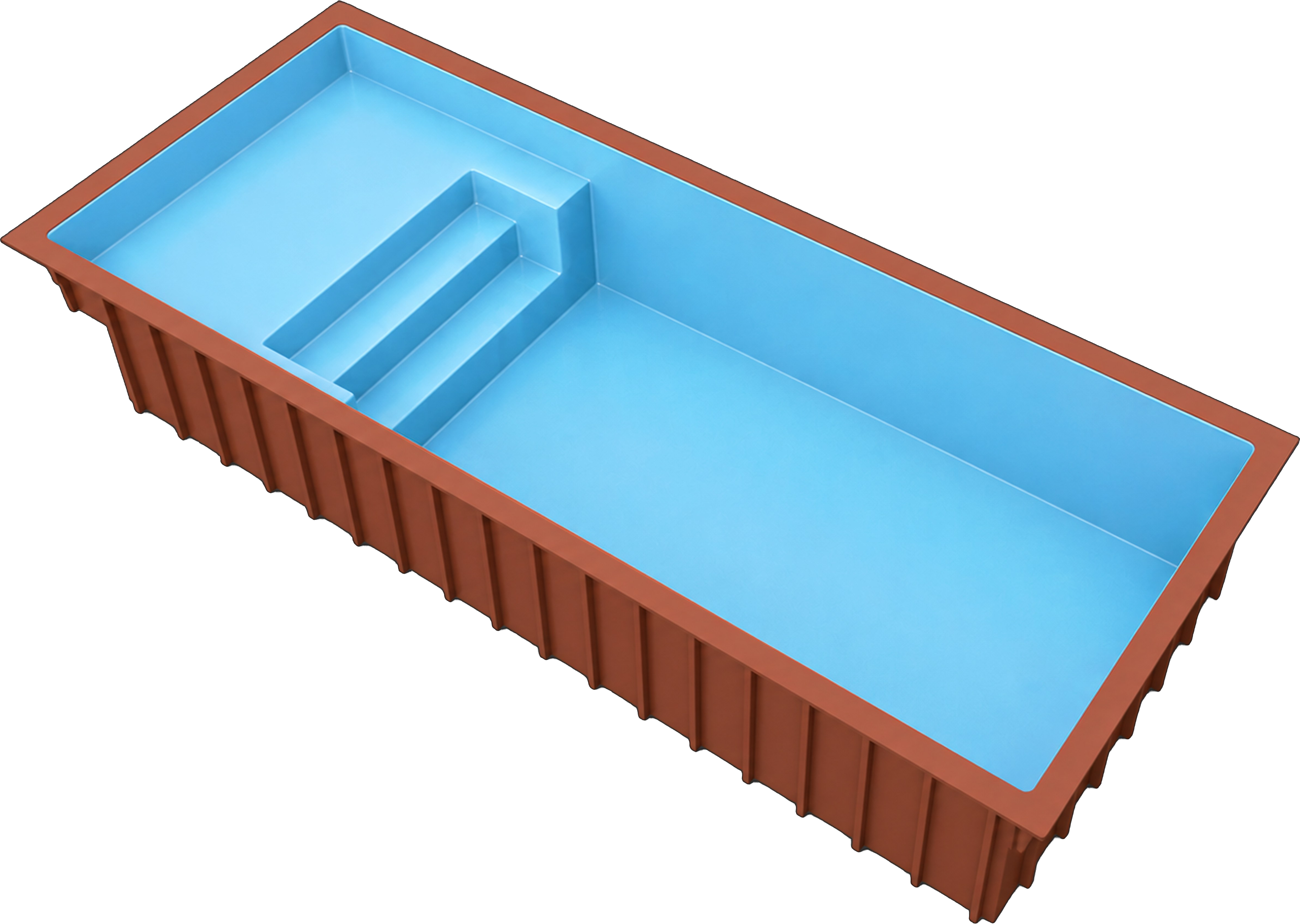 Render 3D da piscina Nova Distinta em perspectiva